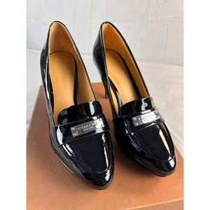 Coach Garnet Patent Women Pumps Heels Size 6B Black Platform Stiletto Old Money